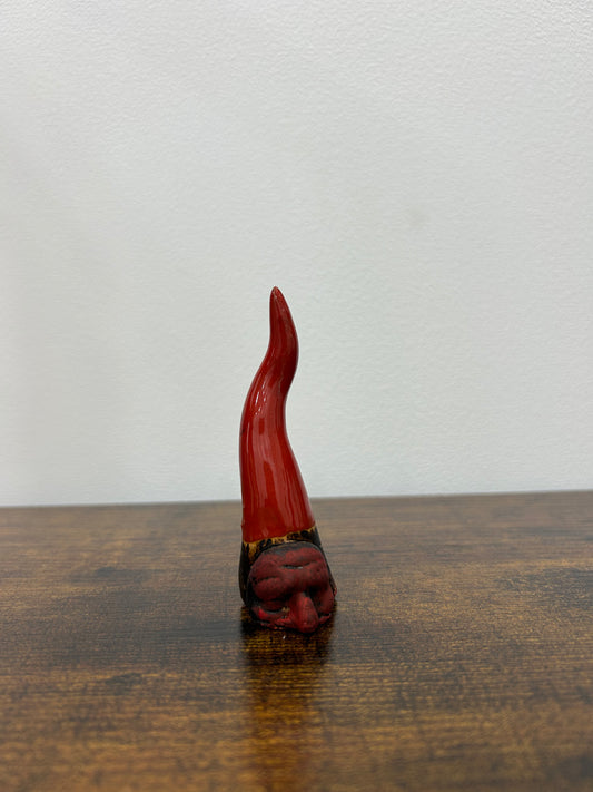 Corno Pulcinella rosso in ceramica da 6cm