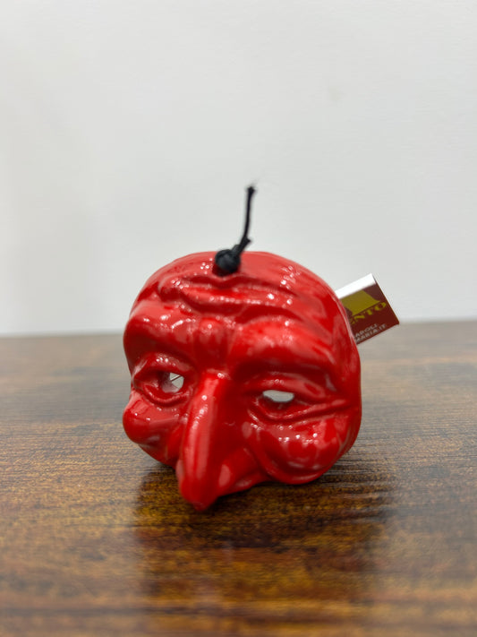 Maschera di Pulcinella 3 cm rossa in scatola regalo